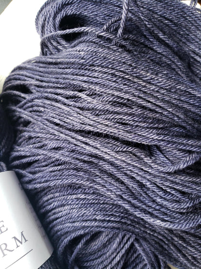 Good Jeans - 4-ply 100% non-super wash worsted merino yarn. 100g, 218 yards. Soft 20.5 micron. Dark denim indigo blue. Sweater yarn.