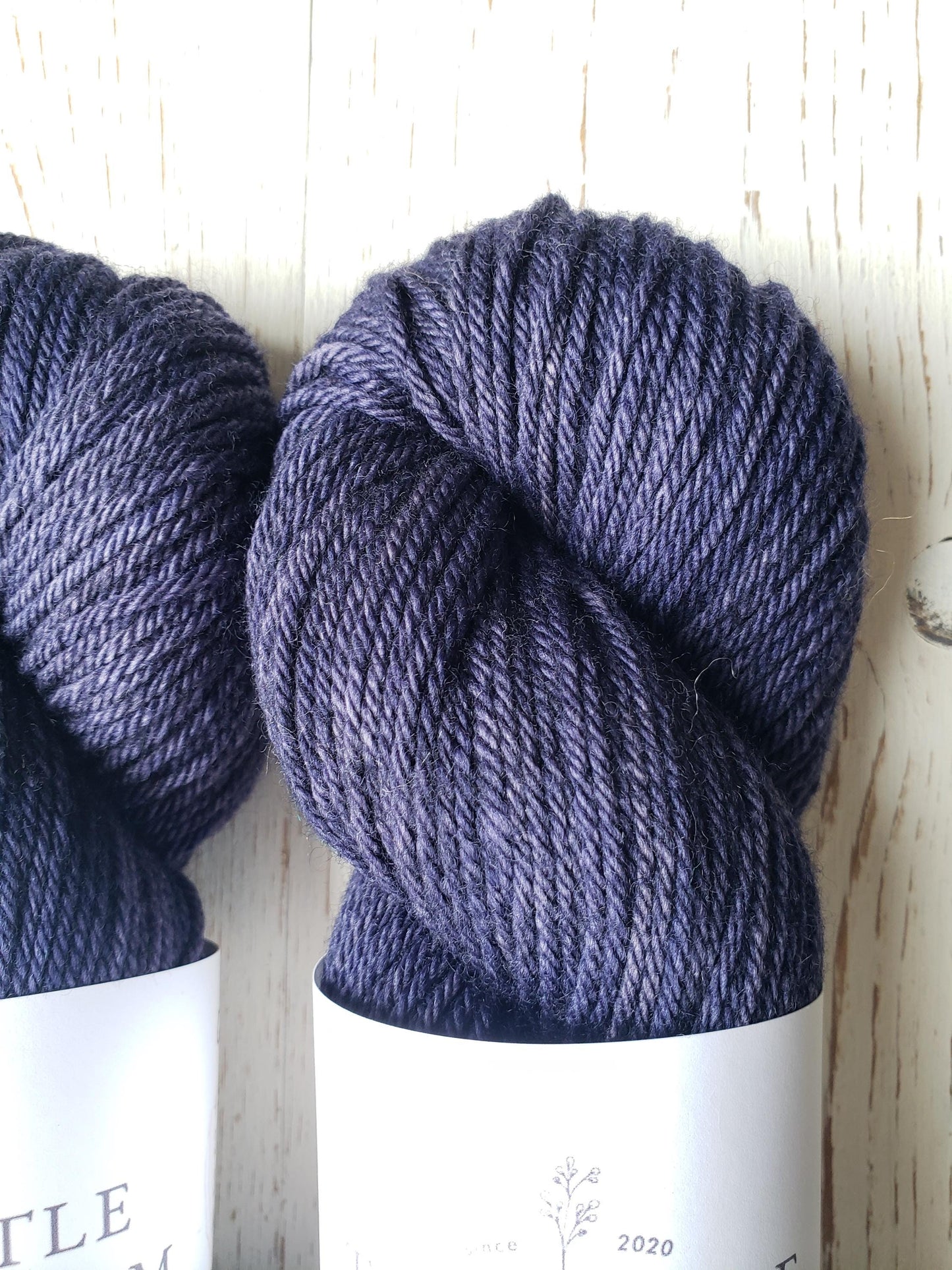 Good Jeans - 4-ply 100% non-super wash worsted merino yarn. 100g, 218 yards. Soft 20.5 micron. Dark denim indigo blue. Sweater yarn.